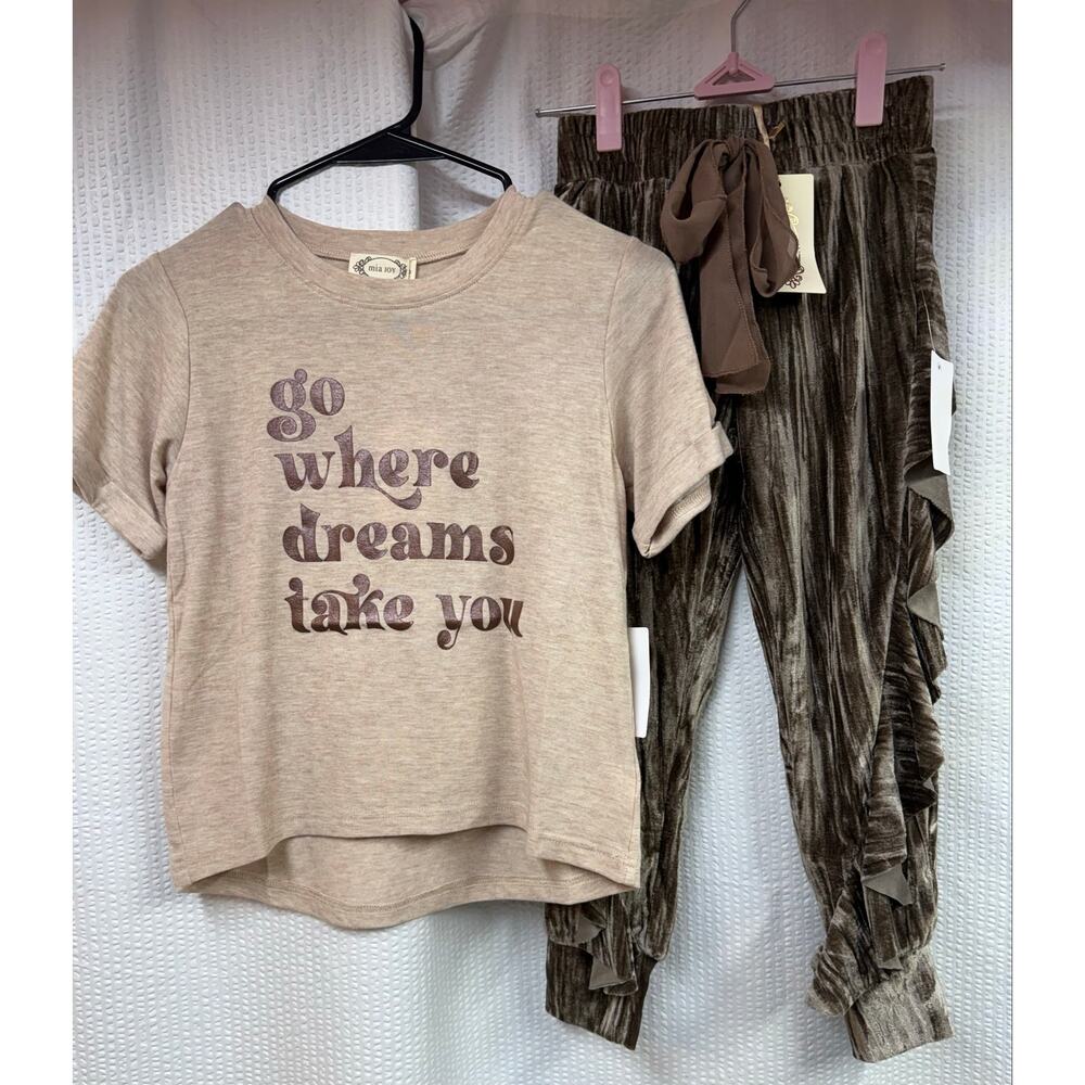 Joyfolie Mia Joy Dreams Tee & Chanelle Jogger Girl’s Size 7